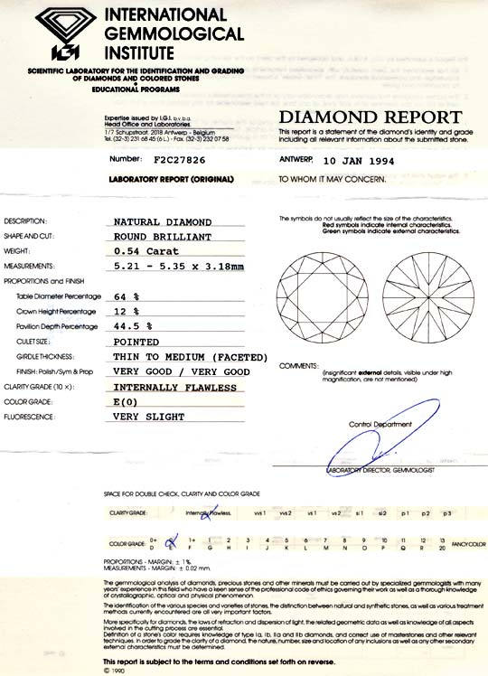 Foto 9 - Diamant IGI 0,54ct Brillant Lupenrein River VGVG, D5707