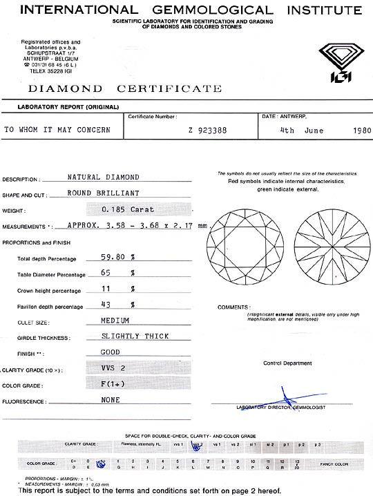 Foto 9 - Diamant 0,185 Carat Brillant IGI feines Weiss Plus VVS2, D6234