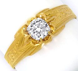 Foto 1 - Original antiker Diamant-Ring Halbkaraeter 14K Gelbgold, R4172