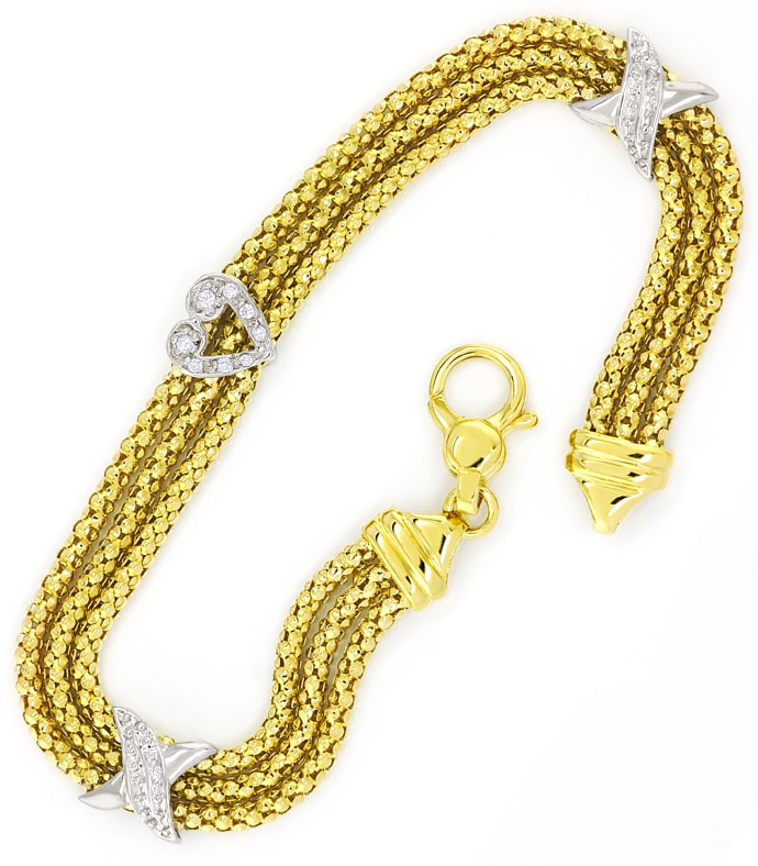 Foto 3 - Gold-Armband Diamanten-Weißgold-Applikationen, S5526