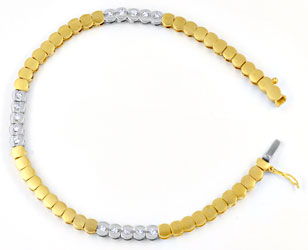 Foto 1 - Brillantarmband Gelbgold-Weißgold, 15 Diamanten, S6214