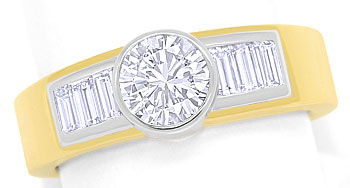 Foto 1 - Handarbeits-Ring 1,09 Brillant 0,56ct Diamant Baguetten, S9258